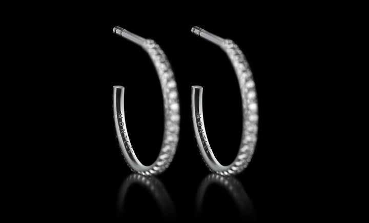 Halo No.2 earring white gold engraving 1920x1160