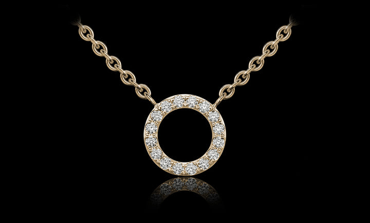 Orbit No.3 pendant yellow gold front 1920x1160
